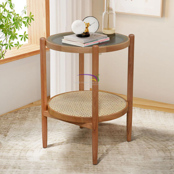 Side Table Junifer Round Tapper Legs Top Glass