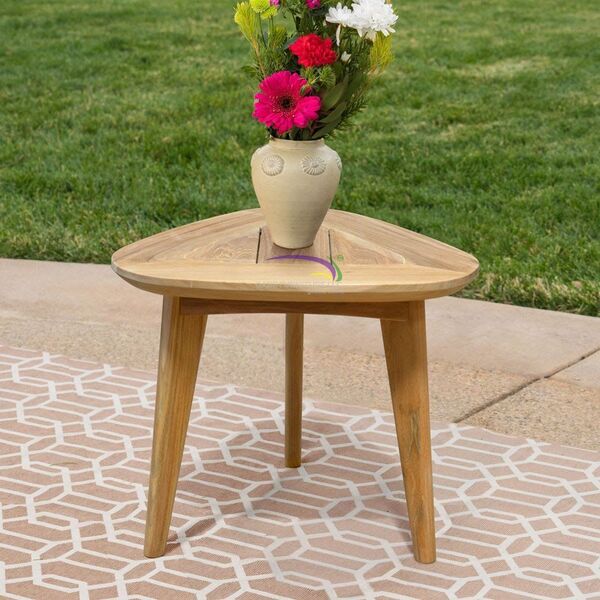 Side Table Triangle Tapered Legs