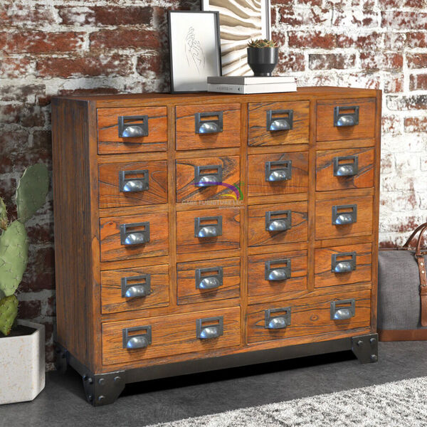 Small Buffet 18 Drawers Tina With Metal Base