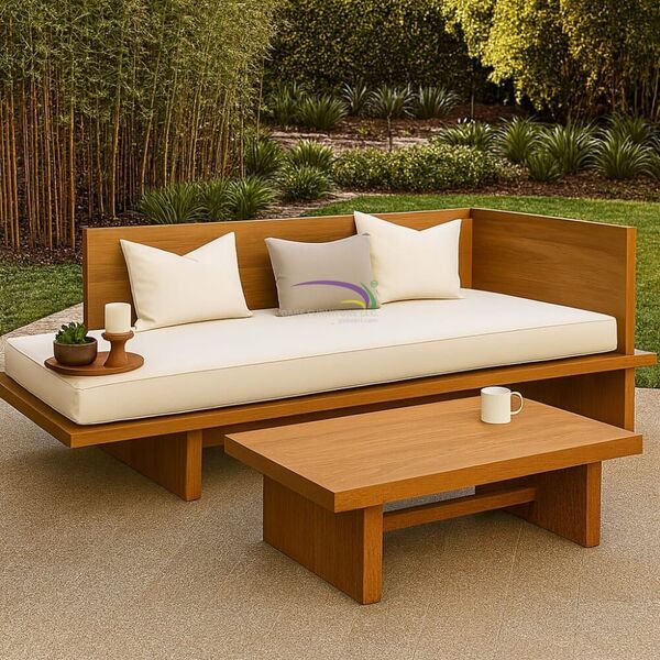 Minimalist Outdoor Teak Sofa
