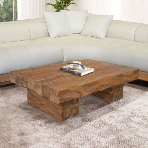 Solid Teak Rustic Coffee Table
