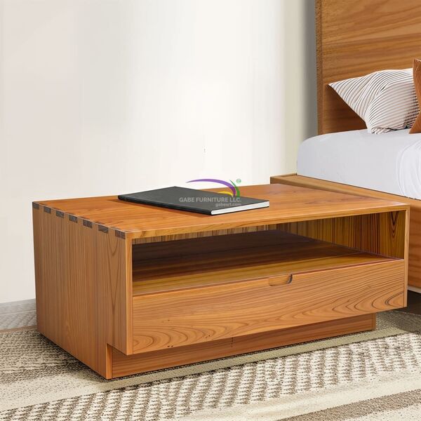 Solid Teak Storage Table / Bedside Unit