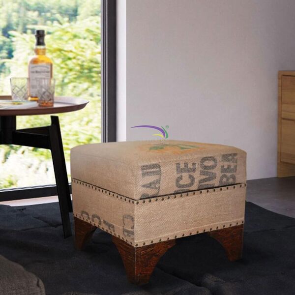 Stool Gita With Box Burlap