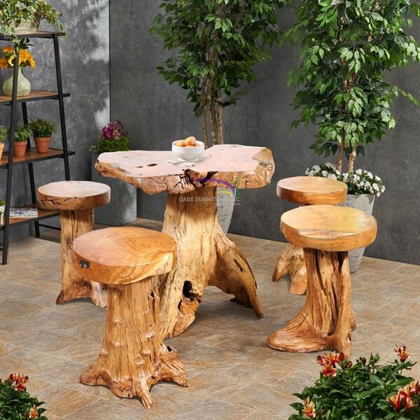 Wood Stump Table Bar