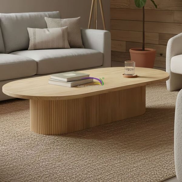 Verona Oval Ribbed Coffee Table