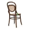 Thonet Hoffman chair bent wood frame rattan wicker seat back detail