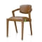 Wooden Chair Jo With Leather Terracota