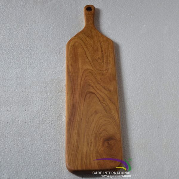 Long paddle cutting board teak oiled finish